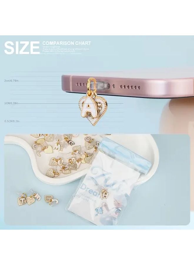 USB C Dust Plug Charm For Kindle Type C Port Cover Heart Letter Design - Image 2